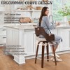 Arceso 26" Swivel Counter Height Bar Stools,Mid-Century Wooden Barstools with Backs for Kitchen Restaurant - 3 of 4