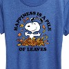 Women's - Peanuts - Happiness Is A Pile Of Leaves Short Sleeve Graphic T-Shirt - 2 of 4