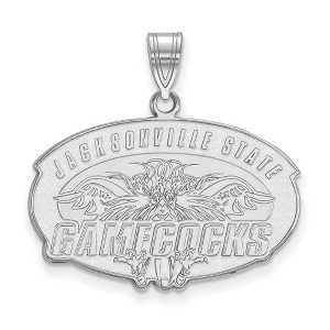 Black Bow Jewelry 14k White Gold Jacksonville State Gamecocks NCAA Large Pendant - 1 of 3
