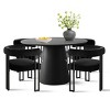 5 Piece Dining Set for 4,Extendable Wood Dining Table with 4 Upholstered Velvet Dining Chairs with Arm for Dining Room,Kitchen-Maison Boucle - 2 of 4