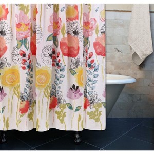 Greenland Home Fashions 1408ASHW Watercolor Dream White Shower Curtain, 72x72 Inches - 1 of 1