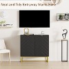 Modern Sideboard Buffet Cabinet with Storage, Wood Accent Storage Cabinet with Doors - 3 of 4