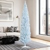 TopComfy Christmas Tree Stands Artificial Christmas Tree Festive Pencil Christmas Tree Cozy Snowy Decor for Living Room, White, 35.46"*7.88"*8.67" - 2 of 4