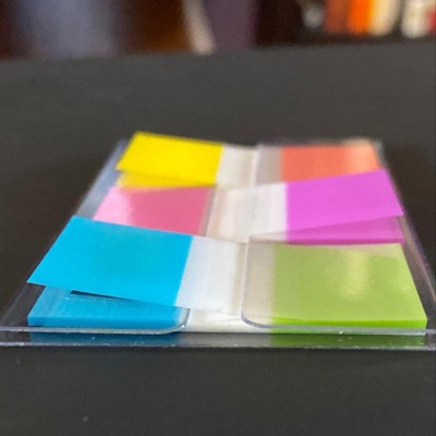 Post-it Clear Flags with 5 Color Tabs Post-it Flags Bright Colors 5pack  Clear Dispenser