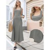 INSPIRE CHIC Women's Striped Summer Ribbed Knit Sleeveless Square Neck Bodycon Maxi Dresses - 2 of 4