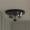 VAXCEL Toledo 13-in W Black Industrial Flush Mount Ceiling Light Fixture Clear Glass - 3 of 4