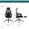 FONTOI Swivel Office Chair with Lumbar Support Pillow and Padded Armrests, Adjustable Mesh Office Chair for Home Office, Black, 26"*46.75"*26" - 3 of 4