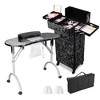 Byootique Folding Manicure Nail Table 4in1 Rolling Makeup Train Case - 3 of 4