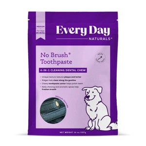 Every Day Naturals No Brush Medium Dental Stick Flavored Chewy Dog Treats - 14oz - 1 of 4