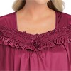 Collections Etc Soft and Silky Lace Long Sleeve Top Pajama Set - 2 of 4