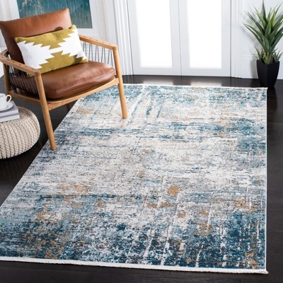 Modern Abstract Hand-Knotted Gray Synthetic Rectangular Rug