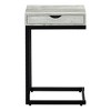 Monarch Specialties Accent Table, C-shaped, End, Side, Snack, Storage Drawer, Living Room, Bedroom, Grey Laminate, Black Metal, Contemporary, Modern - 4 of 4