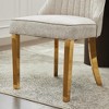 Okak Chenille Dining Chairs Set of 2, Modern Kitchen Chairs with Comfy Fabric Upholstered, Accent Chairs with Stainless Steel Plating Legs - 4 of 4