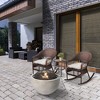 Teamson Home 30" Outdoor Round Wood Burning Fire Pit with Faux Concrete Base, Gray - 4 of 4