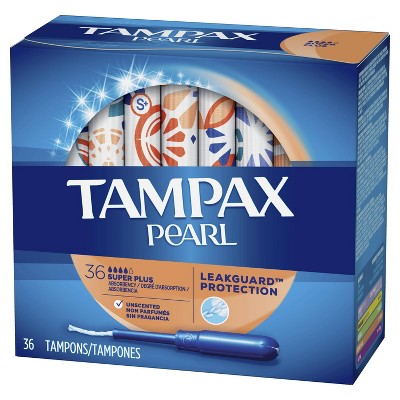  Tampax Pearl Tampons, with LeakGuard Braid, Ultra Absorbency,  Unscented, 45 Count (Pack of 1) - Packaging May Vary : Health & Household