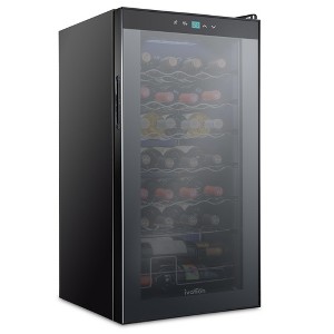 Ivation 28-Bottle Compressor Freestanding Wine Cooler Refrigerator - Black - 1 of 4