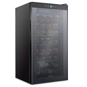 Ivation 28-Bottle Compressor Freestanding Wine Cooler Refrigerator - Black
