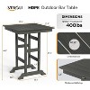 VINGLI Outdoor Bar Table, HDPE Square Patio Bar Height Table with Umbrella Hole All Weather Tall Bistro Table for Patio, Garden, Poolside - 3 of 4