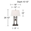 Possini Euro Design Bishop 26 1/2" Tall Modern Desk Lamp USB Port AC Power Outlet Brown Bronze Finish Metal Single Home Office Living Room Charging - 4 of 4