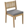 Sapphtopaz Patio Dining Set Wood Patio Table and Chairs Set with Cushions for Patio, Balcony, Garden, Vourtyard - 3 of 4