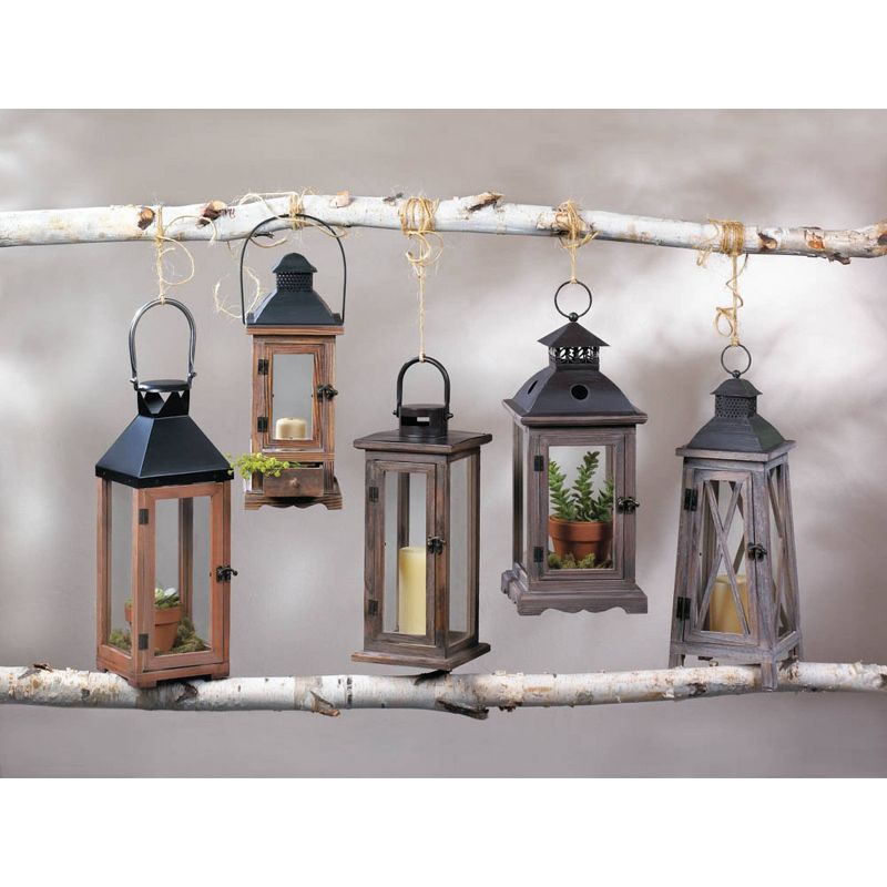 15.75&#34; Wooden Lodge Outdoor Lantern Brown - Zingz &#38; Thingz, 5 of 7