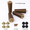 Unique Bargains Wood Furniture Sofa Dresser Legs Round Mid-Century Modern Replacement Feet Set of 4 - 4 of 4