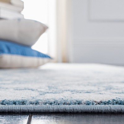 Palermo Blue and Beige Hand-Knotted Viscose 8' x 10' Rug