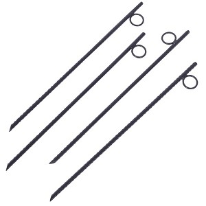 4Pcs Tent Stakes, Garden Stakes With 3/8" Steel, Heavy-duty 1" Loops, Ribbed Exterior, Non-slip Tent Canopy Ground Stakes - 1 of 4