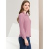 INSPIRE CHIC Women's Point Collar Long Sleeve Swiss Dots Button Down Shirt - 4 of 4