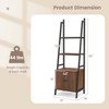 Costway 2 PCS Ladder Shelf Industrial Bookcase with Cabinet Metal Frame for Living Room - 3 of 4