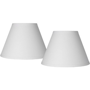 Springcrest Set of 2 Empire Lamp Shades White Small 6" Top x 12" Bottom x 8" High x 8.5" Slant Clip-On Harp and Finial Fitting - 1 of 4