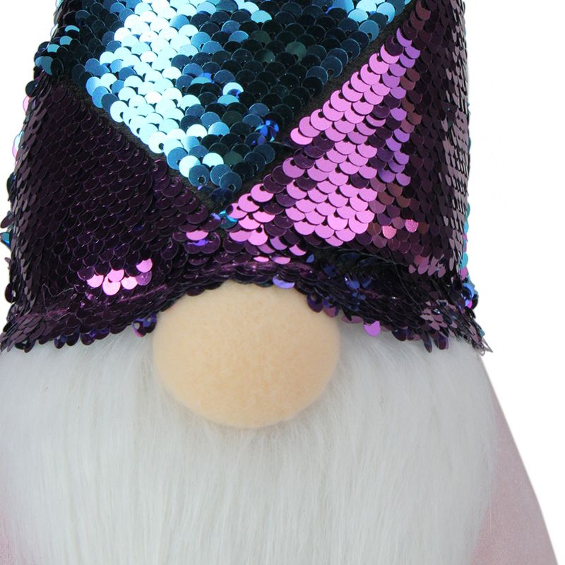 Northlight 17.5" Gnome with Purple and Blue Flip Sequin Hat Christmas Decoration, 4 of 8