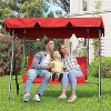 Patio Swing Chair With Adjustable Canopy, 3-Person Outdoor Swing Chair, Convertible Canopy Hanging Swings Glider Lounge Chairs - 3 of 4
