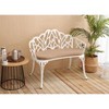 MOEPISY Tulip Patio Garden Bench Metal Park Bench Cast Aluminum Outdoor Furniture With Floral Rose - 3 of 4