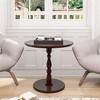Sapphtopaz 23" Round End Table Modern Accent Coffee Table with Wood Balls-Shaped Legs Sofa Small Side Table for Living Room, Bedroom - 3 of 4