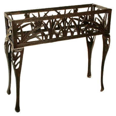 Rectangular Metal Butterfly Plant Stand - Antique Bronze