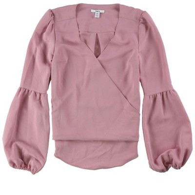 bar III Womens Blouson Sleeve Knit Blouse, Pink, X-Large