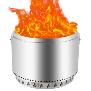 COZONY 27" Smokeless Fire Pit, Stainless Steel Wood Burning Fire Pit with Stand & Ash Pan, Portable - 1 of 4