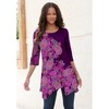 Roaman's Women's Plus Size Printed Handkerchief Hem Tunic - 4 of 4