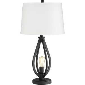 Pacific Coast Lighting Verna 30 1/2" Tall Caged Large Modern Industrial End Table Lamp Night Light Black Metal Single Living Room Bedroom Bedside - 1 of 4