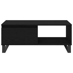 Clihome Industrial Oak Coffee Table with 2 Storage Compartments & Matte Finish，Design for Modern Living Room Organization - 1 of 4