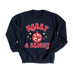 Simply Sage Market Women's Graphic Sweatshirt Merry and Bright Disco Ball - 1 of 4