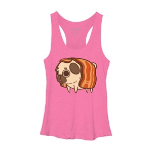 Women's Design By Humans Puglie Bacon Strip By Puglie Racerback Tank Top - 1 of 3