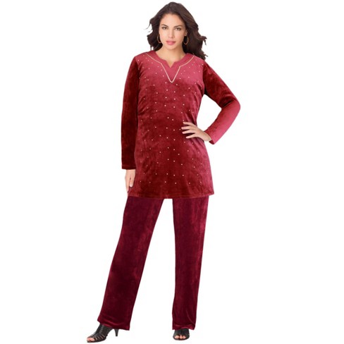 Velour pant cheap suits plus size