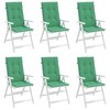 vidaXL Chair Cushion 6 Pcs Outdoor Garden High-Back Chair Cushion Green Fabric - Comfortable Foam Fiber Filling - Non-Slip Design - 4 of 4