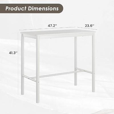 Infurnic Desks, Rectangular Dining Desk with four Sturdy Tables Legs, Modern Table for Kitchen or Living Room, White, 23.6"*47.2"*41.3"