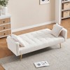 Hrinhom 71.3"W Loveseat Sofa,Teddy Sofa Bed with 2 Pillows - 3 of 4