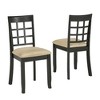 Set of 2 Kensington Lattice Back Dining Chairs Black - Inspire Q: Rubber Wood, Peat Upholstery, Foam-Filled Seats - 2 of 4