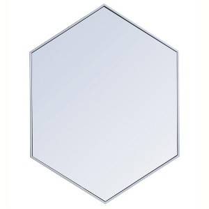 Elegant Lighting Metal frame hexagon mirror 30 inch in silver - 1 of 4