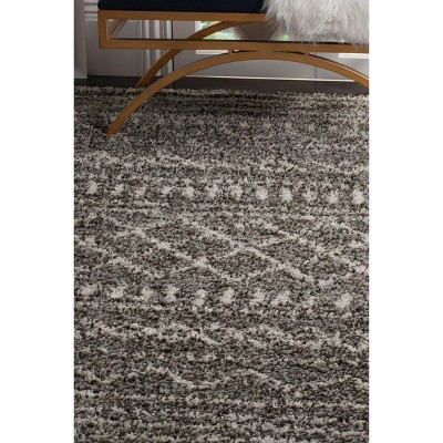 Southwestern Shag Brown & Ivory Geometric Area Rug - 4' x 6'